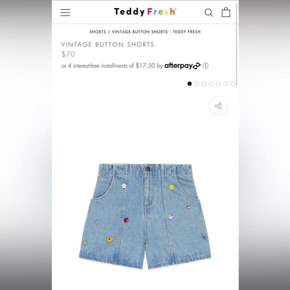SOLD OUT Teddy Fresh Vintage Button Shorts - Picture 1 of 4